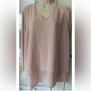 Michael Kors Sariyah Mix Material Blouse Light Pink Size large